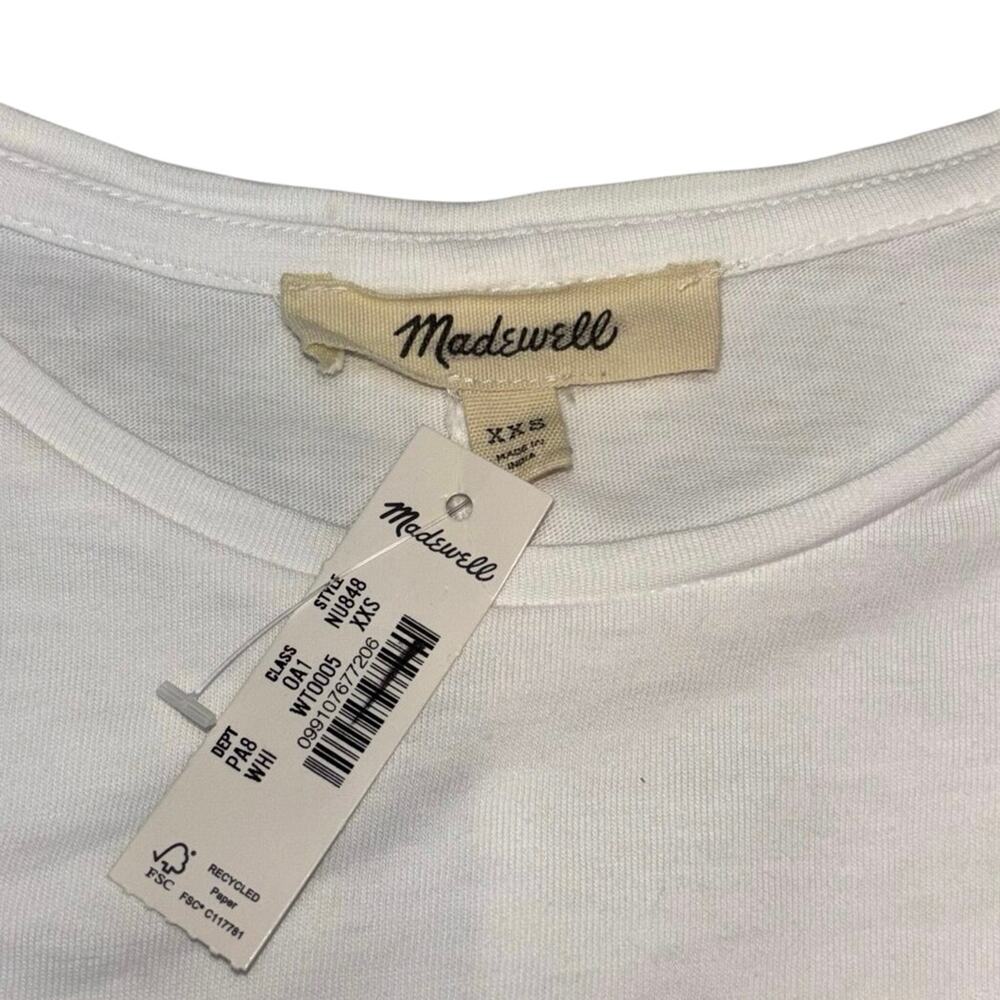 Madewell Essential Slim Tee XXS White 100% Cotton Fitted Crewneck NWT Basic - Picture 8 of 9